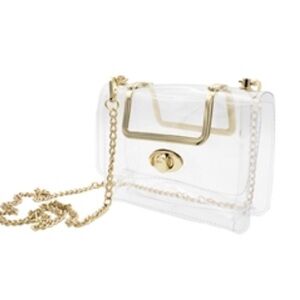 Clear and Gold Clutch with Elegant Design
NWOT